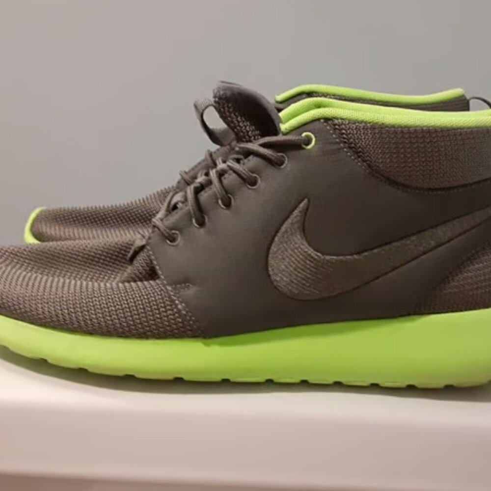 Nike Roshe One Mid - Lime Green/Grey - Size 14